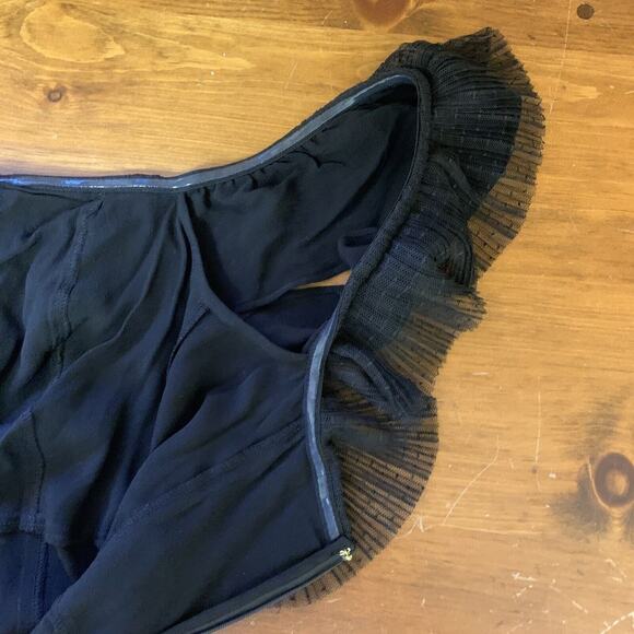 For Love & Lemons Women's Small Black Babydoll short Dress off shoulder tulle - Picture 10 of 12